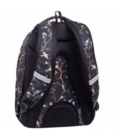Plecak wyprofilowany młodzieżowy czarny w ptaki VILNIUS COOLPACK DRAFTER