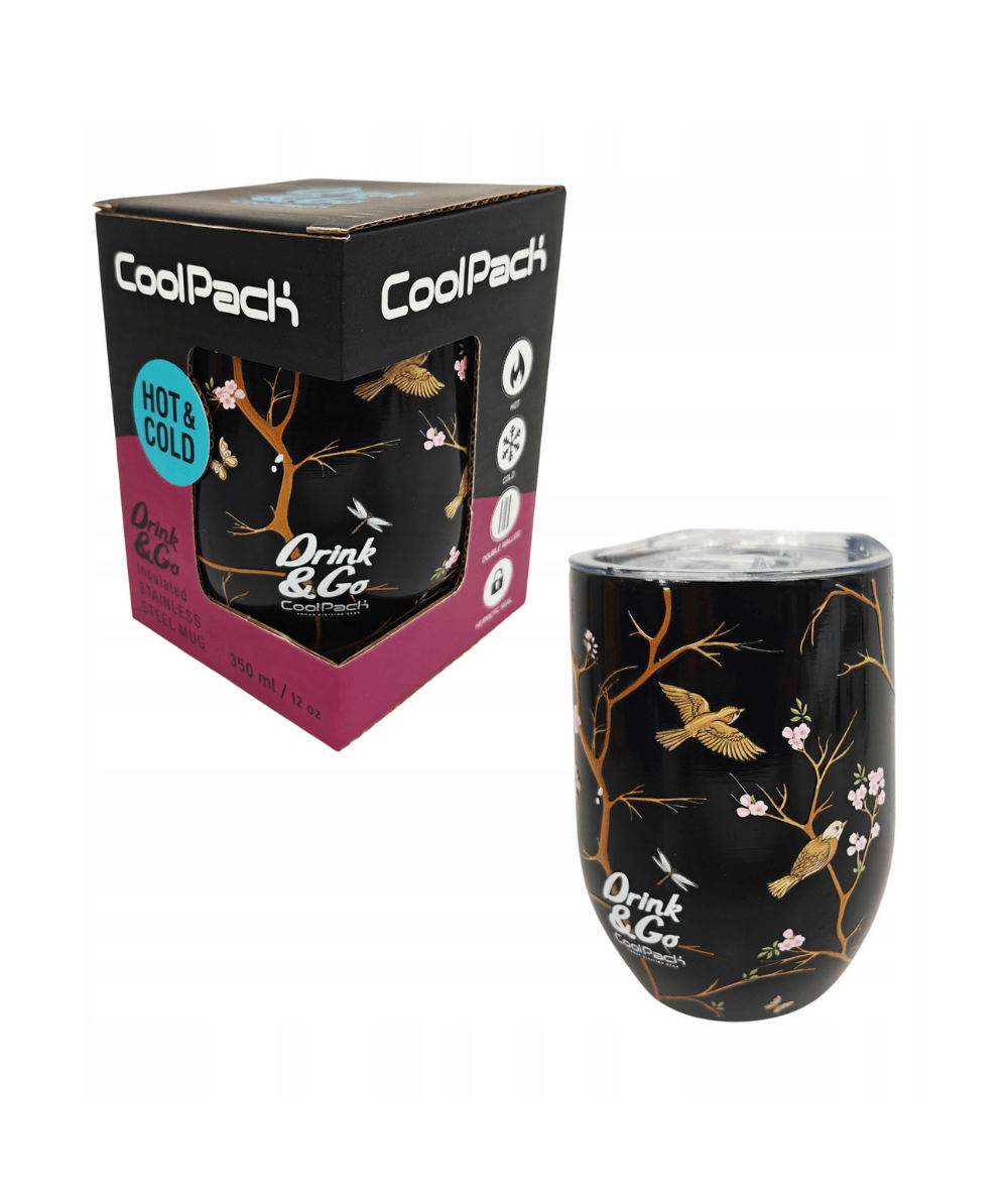 czarny kubek w ptaki coolpack coffee mug vilnius
