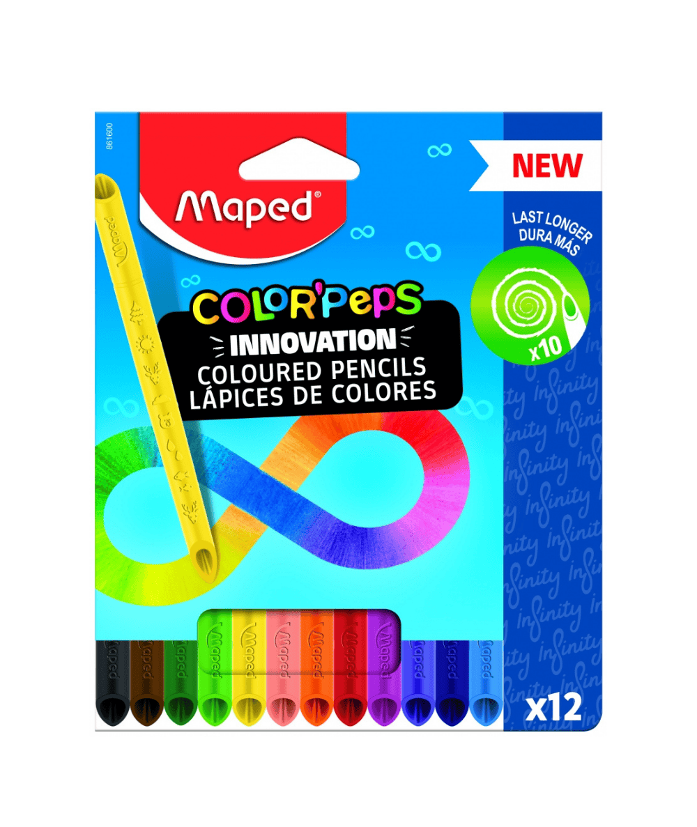 kredki bezdrzewne infinity MAPED 12 kolor&oacute;w