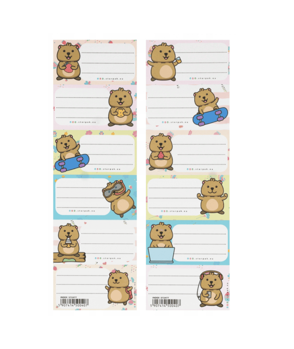 naklejki z kuaokami dla dzieci na zeszyty starpak