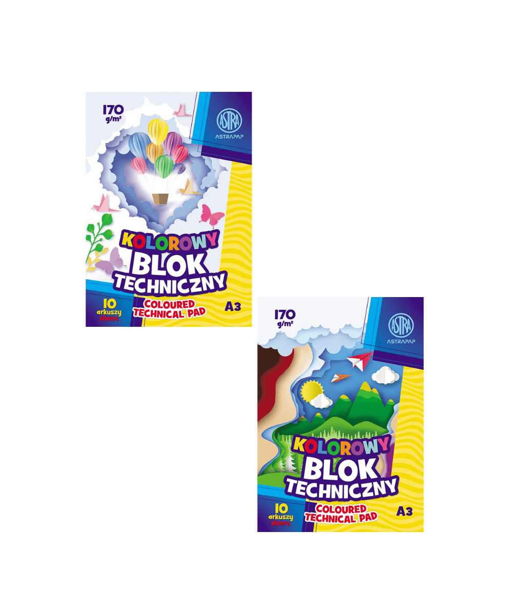Blok techniczny kolorowy A3 ASTRAPAP