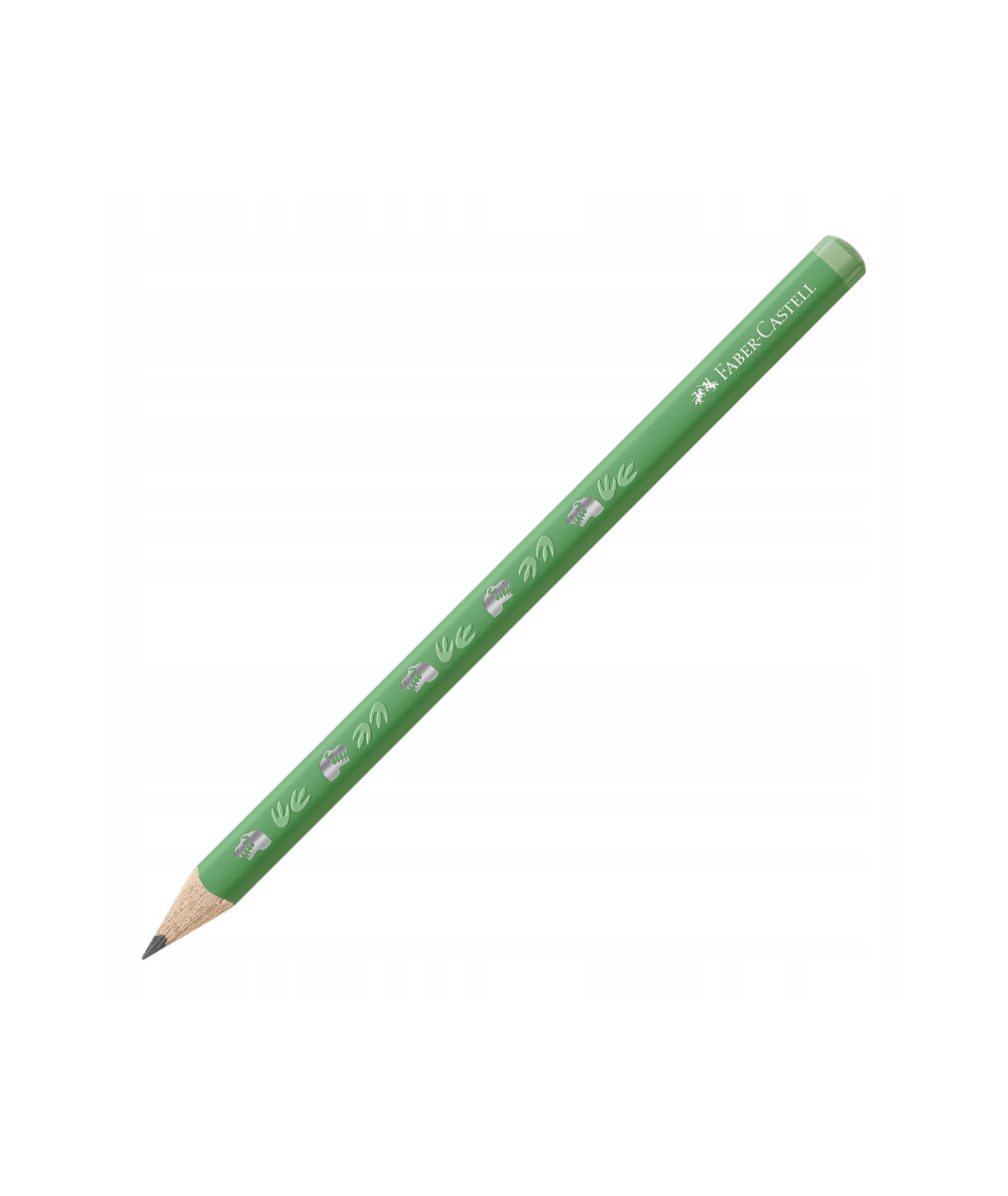 gruby oł&oacute;wek dla dzieci FABERCASTELL JUMBO GRIP zielony w dinozaury