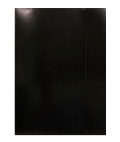 czarna teczka tekturowa z gumką a4 interdruk