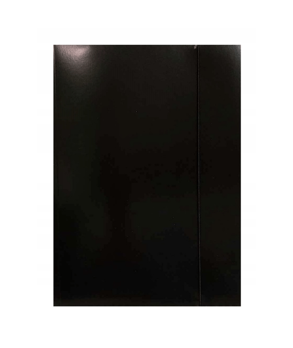 czarna teczka tekturowa z gumką a4 interdruk