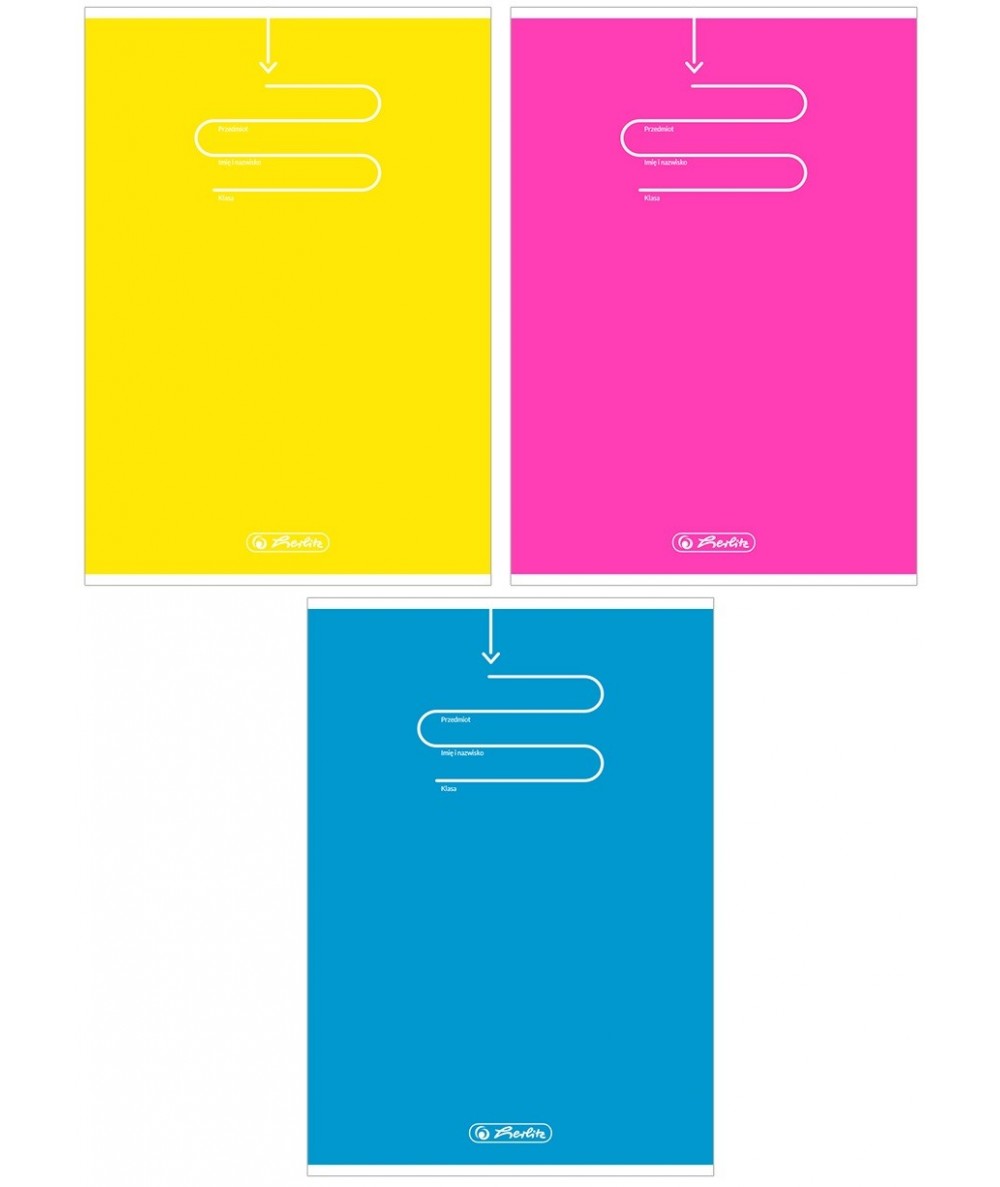 Zeszyt A5 16k. w kratkę do pierszej klasy HERLITZ COLOR BLOCKING 10 SZTUK neonowe 70g MIX zestaw komlet