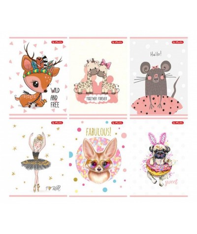 Zeszyt HERLITZ A5 32 k. w kratkę Cute MIX WZOR&Oacute;W