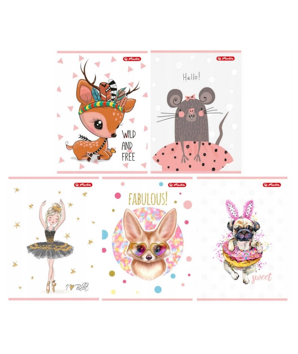 Zeszyt HERLITZ A5 32 k. w kratkę Cute MIX WZOR&Oacute;W