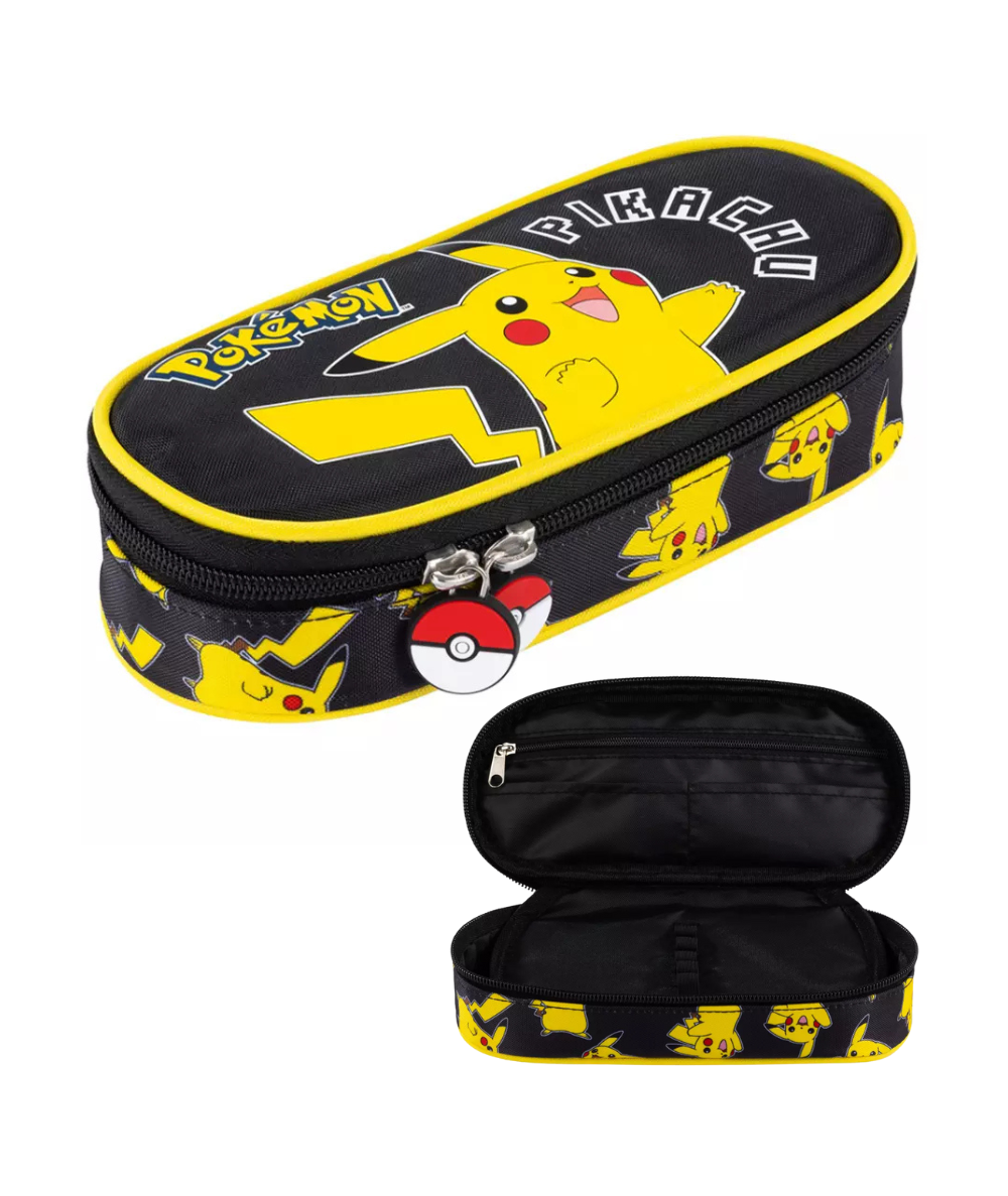 Czarny pi&oacute;rnik z pikachu pokemon SASZETKA USZTYWNIONA ST.MAJEWSKI