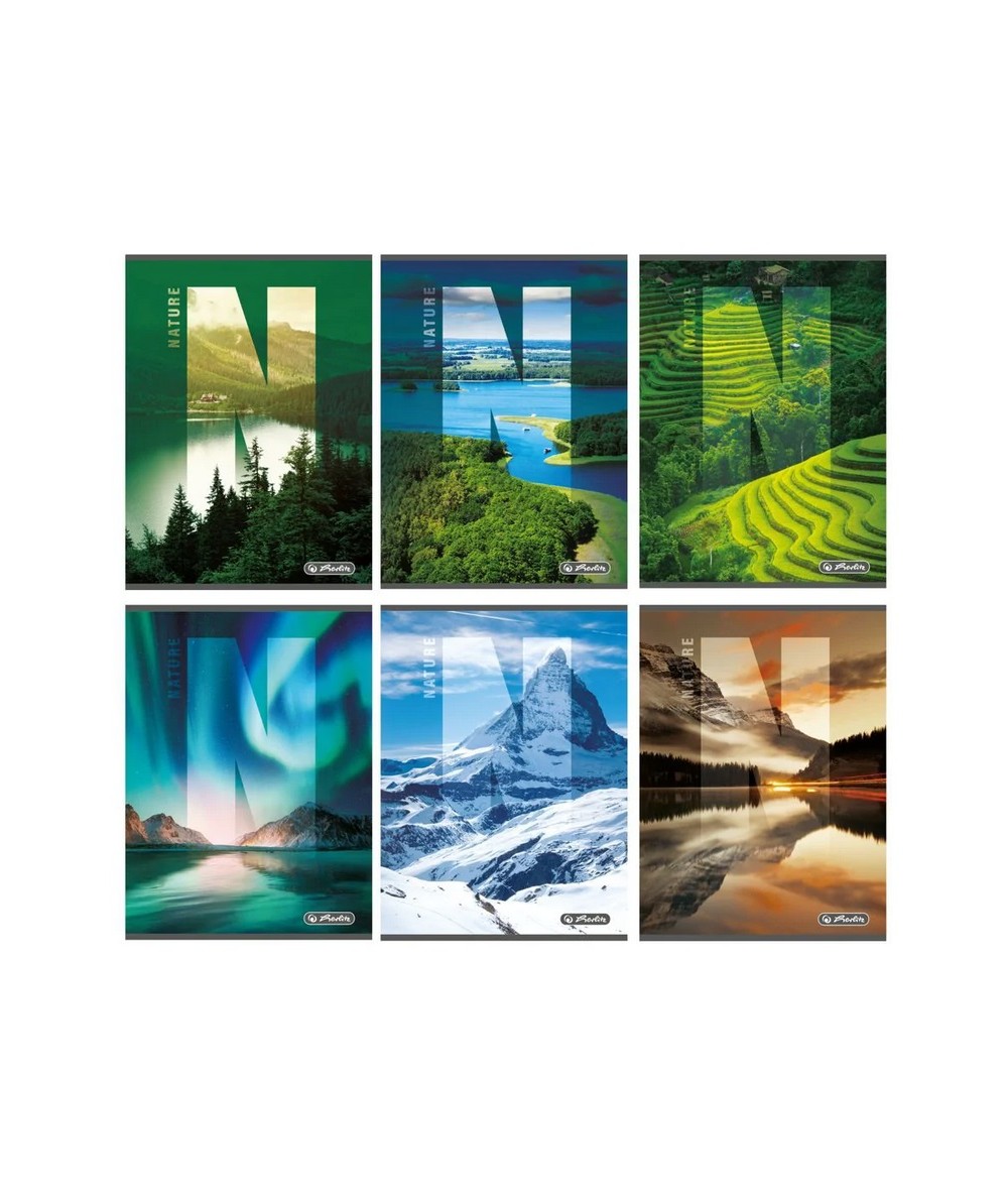 PACZKA 5 x Zeszyt A5 60k. w kratkę HERLITZ NATURE 70g. szkolny