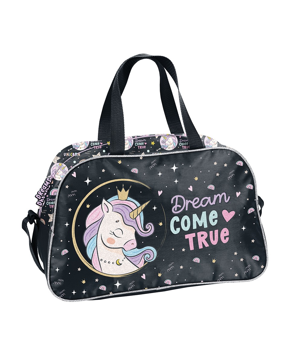 Czarna torba z jednorożcem UNICORN PASO dziewczęca