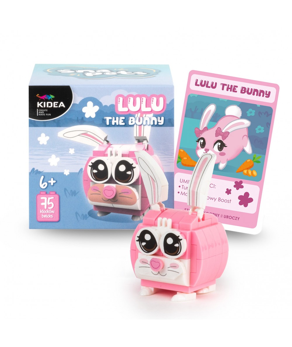 Klocki Snapets DIY zr&oacute;b to sam - kr&oacute;lik LULU r&oacute;żowy Kidea + karty