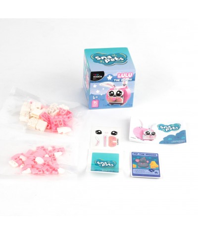 Klocki Snapets DIY zr&oacute;b to sam - kr&oacute;lik LULU r&oacute;żowy Kidea + karty