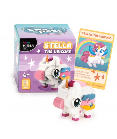Klocki Snapets DIY zr&oacute;b to sam - biały jednorożec STELLA Kidea + karty