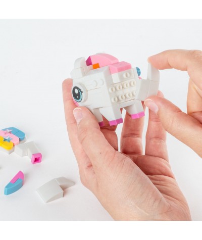 Klocki Snapets DIY zr&oacute;b to sam - biały jednorożec STELLA Kidea + karty