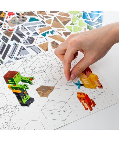 Wyklejanka po numerach KIDEA - GAME - dla fana Minecrafta | 4 arkusze + 100 naklejek