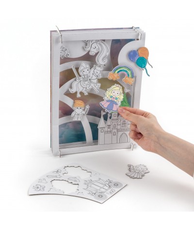 Obraz 3D - zestaw kreatywny DIY KIDEA MAGICZNY ŚWIAT z wr&oacute;żkami + 6 farb dla dzieci