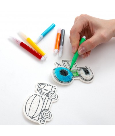 Magiczne karty aktywowane wodą Kidea + pisaki | POJAZDY