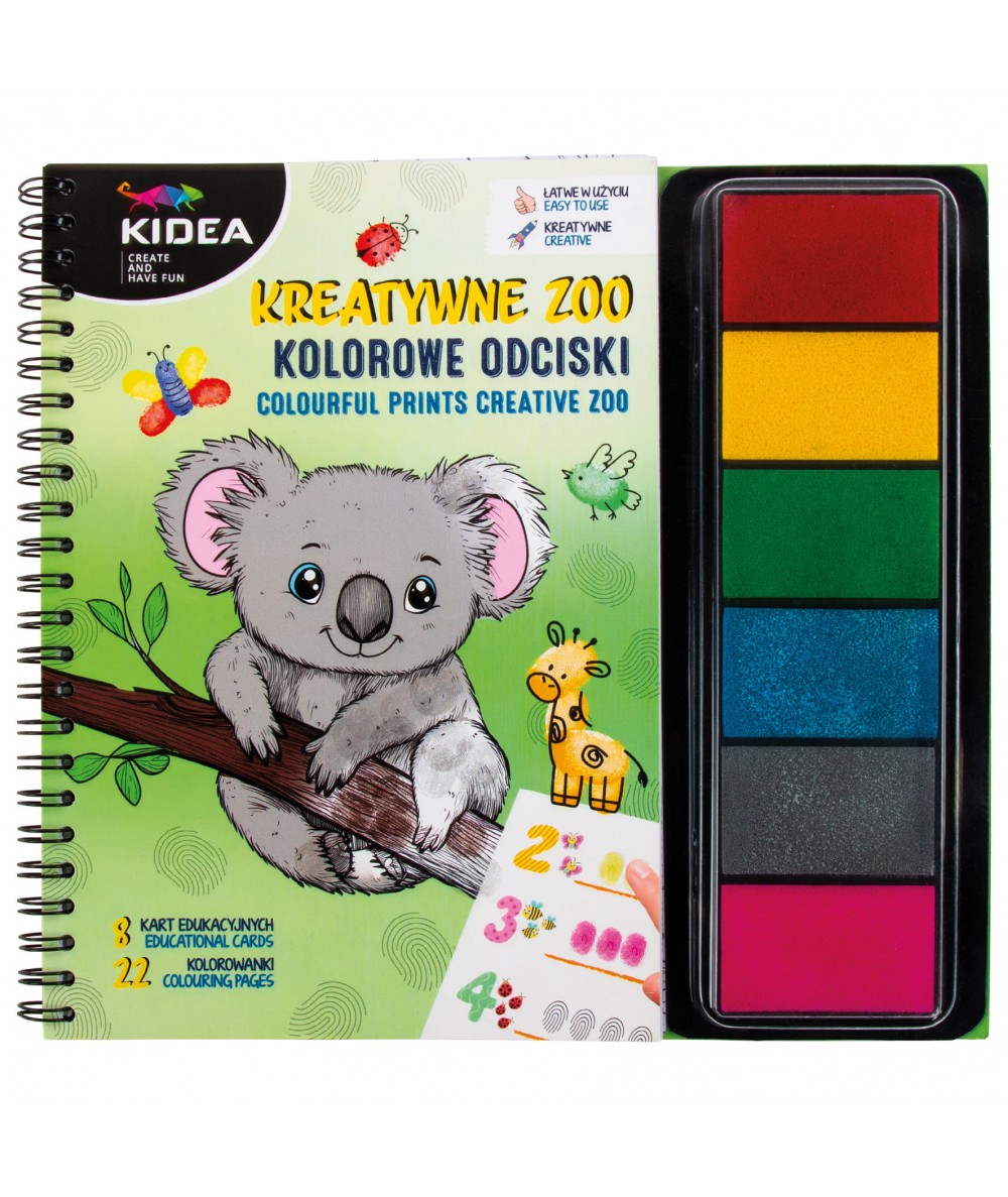 Kolorowe odciski kreatywne ZOO ZWIERZĘTA Kidea - zabawka dla dzieci