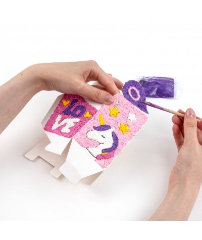 Pudełko - DIY Szkatułka SERCE JEDNOROŻEC malowanie po numerach KIDEA