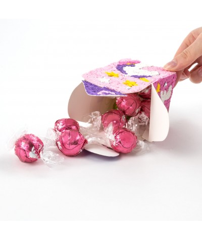 pudełko na cukierki Zr&oacute;b sam Pudełko - DIY Szkatułka SERCE JEDNOROŻEC malowanie po numerach KIDEA dla dzieci