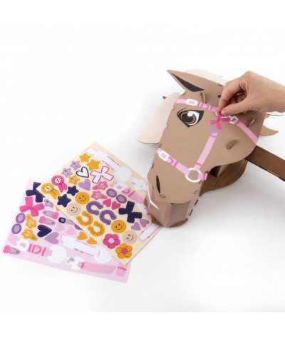 Hobby horse MODEL 3D KOŃ - do samodzielnego zdobienia z naklejkami Kidea