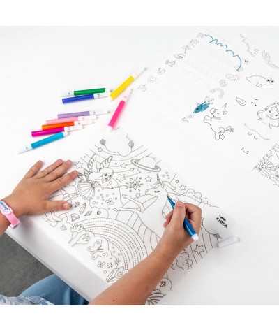 Interaktywna teczka Kidea - KSIĘŻNICZKI - kolorowanka wielorazowa + 6 flamastr&oacute;w