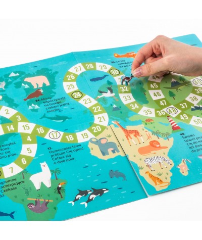 Gra ZWIERZĘTA ŚWIATA  Wyklejanka KIDEA z naklejkami - Gdzie one żyją? Rozmiar XXL