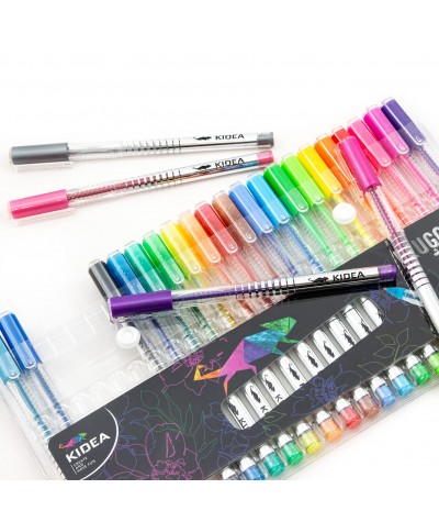 Długopisy żelowe KIDEA - 24 kolory | duży zestaw długopis&oacute;w