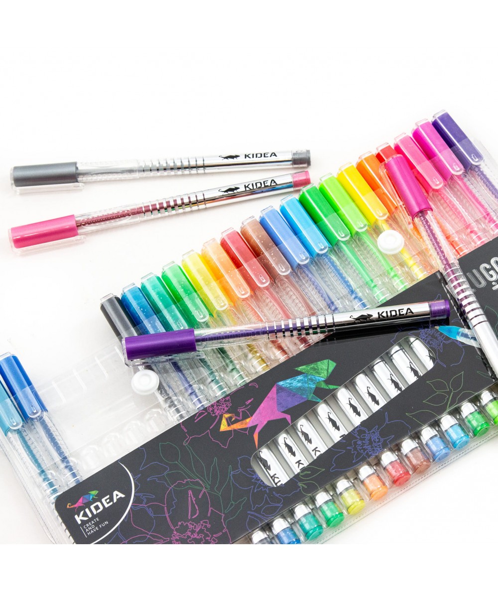 Długopisy żelowe KIDEA - 24 kolory | duży zestaw długopis&oacute;w