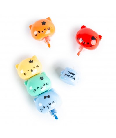 Flamastry dla dzieci KOTKI 5 kolor&oacute;w w kształcie wieży Kidea