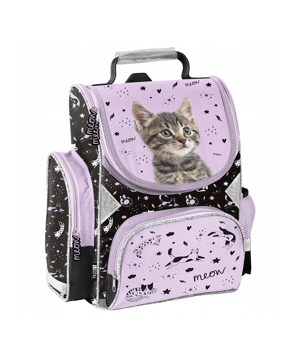 Tornister dla kociary PASO r&oacute;żowy czarny