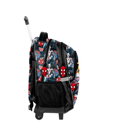 Plecak na k&oacute;łkach z wysuwaną rączką wielokomorowy PASO SPIDERMAN
