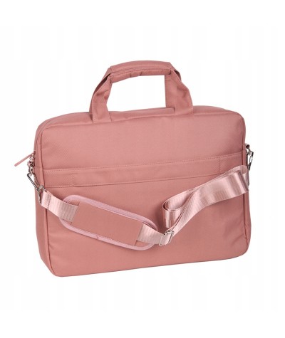 Torba na laptop z paskiem długim regulowanym i uchwytami PASO r&oacute;żowa