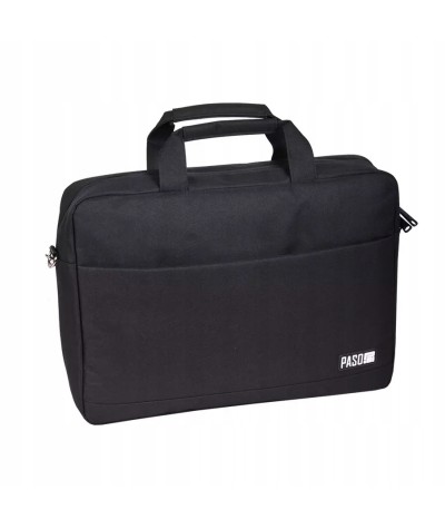 Klasyczna torba na laptopa biznesowa do pracy PASO czarna