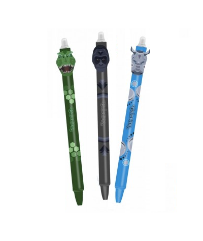 Długopis wymazywalny ANIMALS ZWIERZAKI 0,5mm COLORINO dinozaur małpa nosorożec