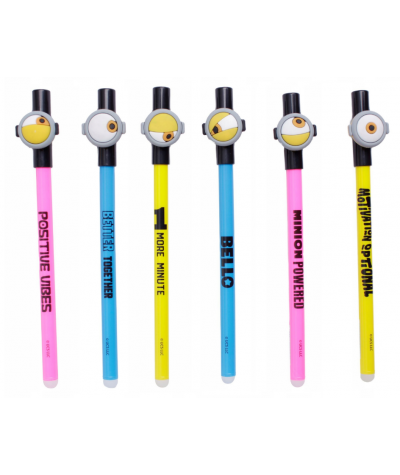 Długopis MINIONKI Beniamin - wymazywalny MIX 1szt. 0,5mm z niebieskim tuszem