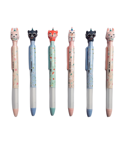 Długopisy żelowe z figurką KIDEA ZWIERZAKI JEDNOROŻCE  6 SZTUK dla dzieci