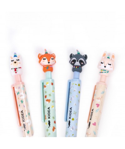 Długopis żelowy dla dzieci z figurką KIDEA 6 SZTUK automatyczny