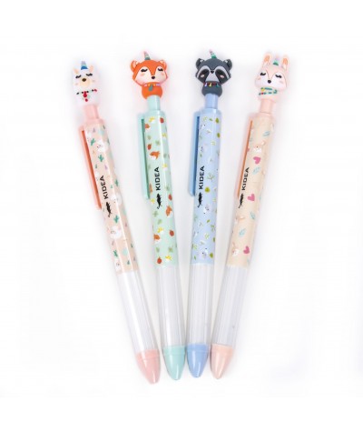 Długopis żelowy dla dzieci z figurką KIDEA 6 SZTUK automatyczny