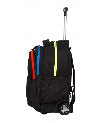 PLECAK młodzieżowy NA KÓŁKACH COOLPACK czarny z kolorowymi zamkami CP 013a