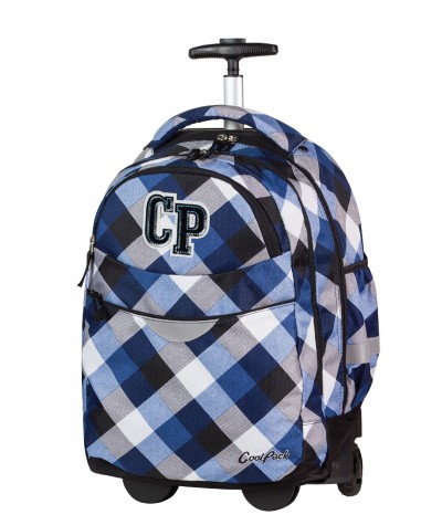 Plecak na kółkach CoolPack CP niebieski w kratkę dla chłopca RAPID CAMBRIDGE CP 466