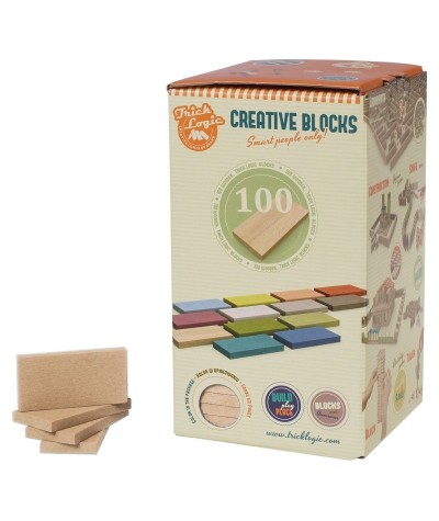 TrickLogic - Kreatywne płytki domino naturalne 100 sztuk