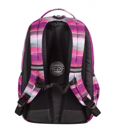 Plecak młodzieżowy COOLPACK CP we fioletowe, różowe i szare paski z deseniem w koncentryczne okręgi SMASH 391 ORANGE TWIST