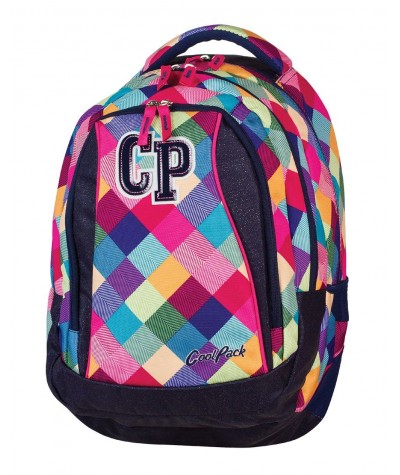 Plecak szkolny CoolPack CP pastelowe kolory w kratkę dla dziewczynki STUDENT PATCHWORK 477