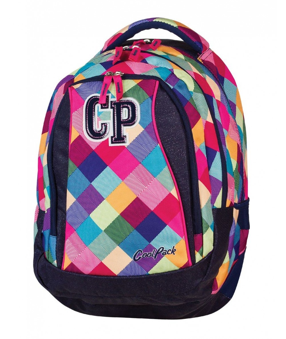 Plecak szkolny CoolPack CP pastelowe kolory w kratkę dla dziewczynki STUDENT PATCHWORK 477