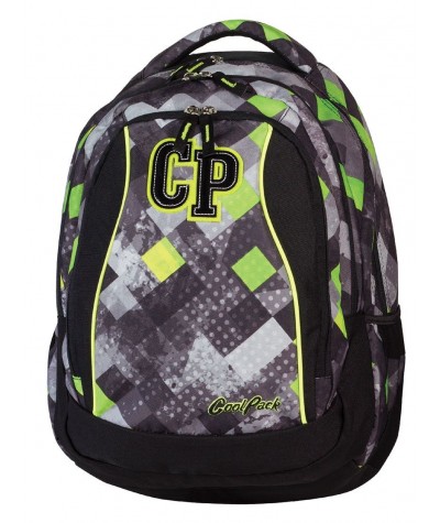 Plecak szkolny CoolPack CP w zielono szarą kratkę dla dziewczynki STUDENT GRUNGE GREY 456