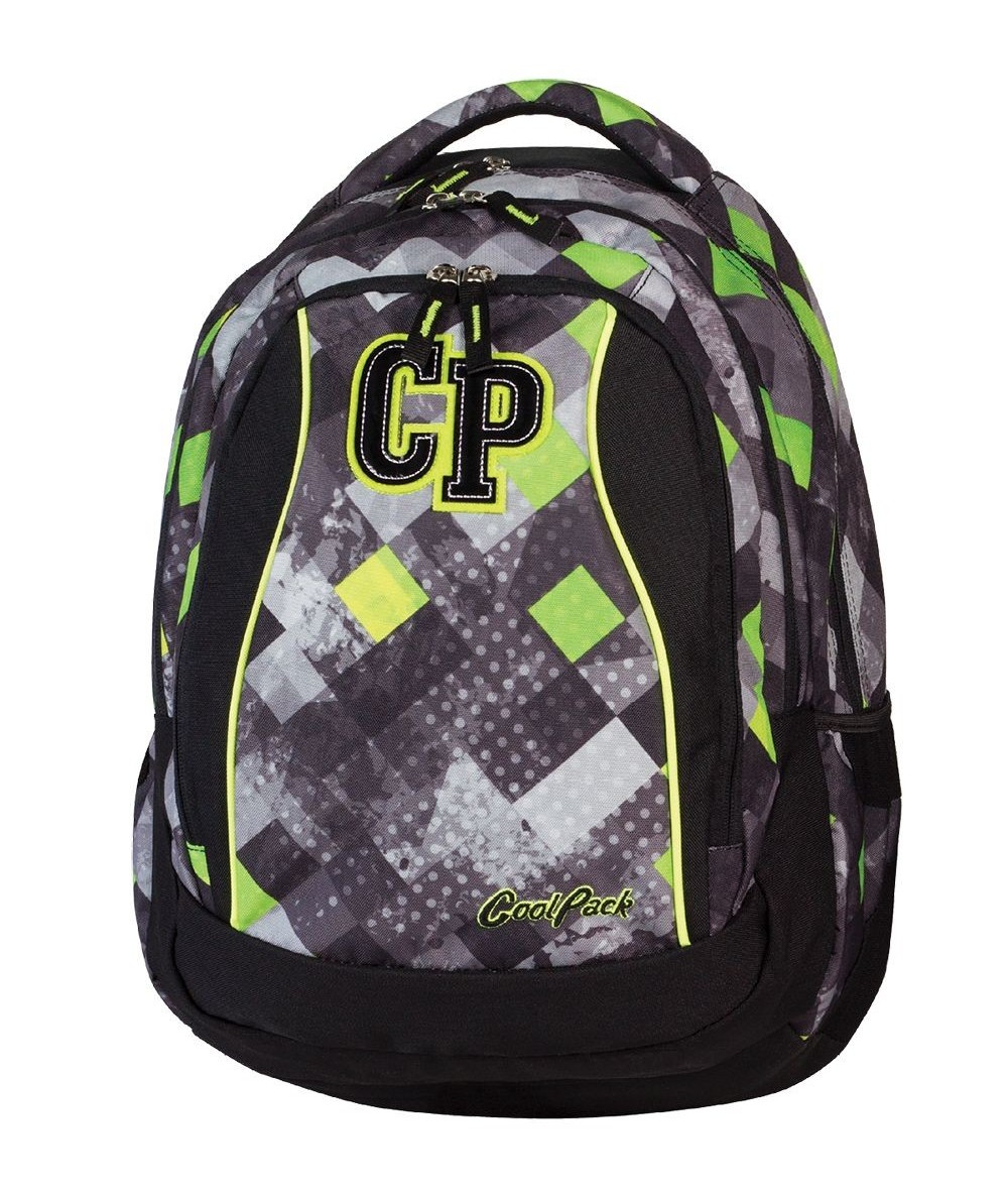 Plecak szkolny CoolPack CP w zielono szarą kratkę dla dziewczynki STUDENT GRUNGE GREY 456