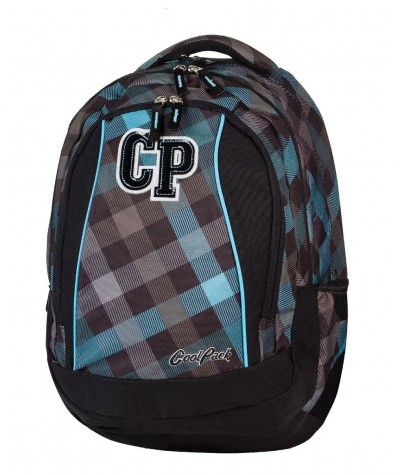 Plecak szkolny Coolpack CP ciemny szary w kratkę dla chłopca.STUDENT CLASSIC GREY 486