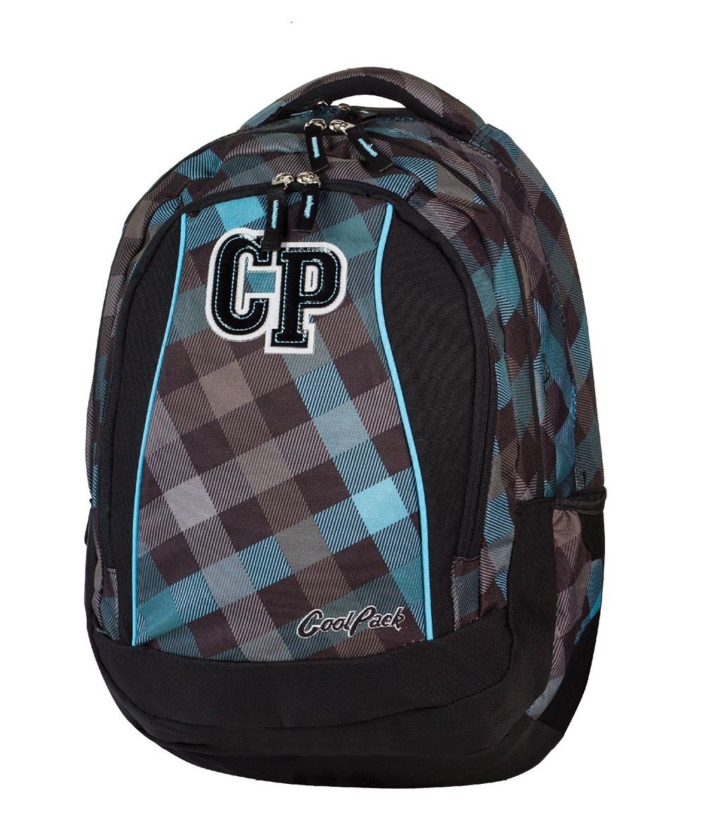Plecak szkolny Coolpack CP ciemny szary w kratkę dla chłopca.STUDENT CLASSIC GREY 486