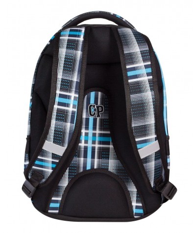 Plecak młodzieżowy CoolPack CP czarno niebieski w kratkę dla chłopca